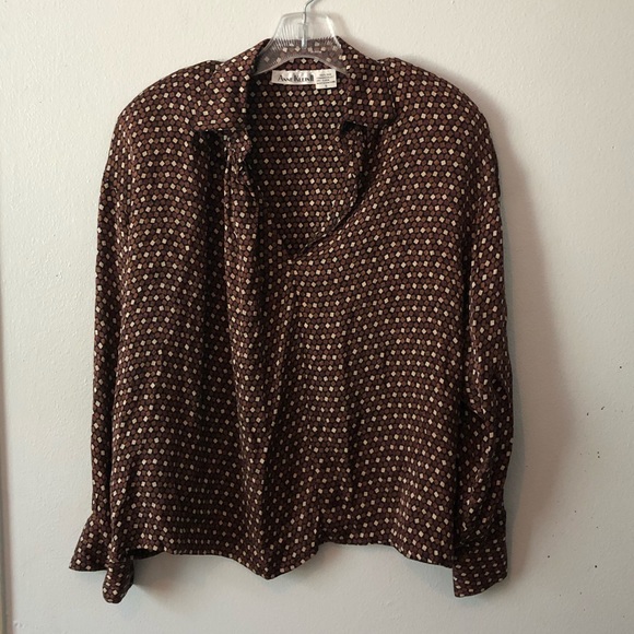 Anne Klein Vintage Button Down Long Sleeve Blouse - Picture 2 of 7